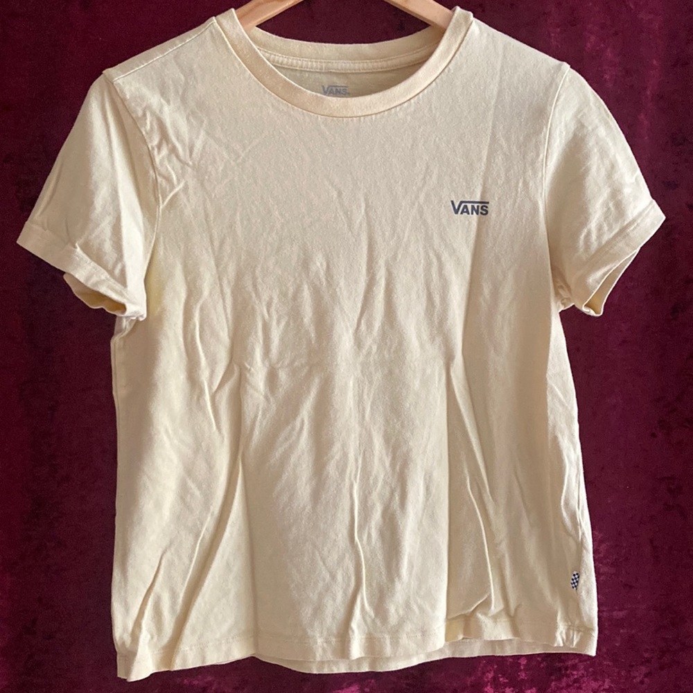 Vans faded yellow flower crown tee size L